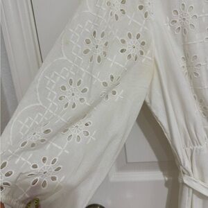 J. Crew White Eyelet Midi Dress